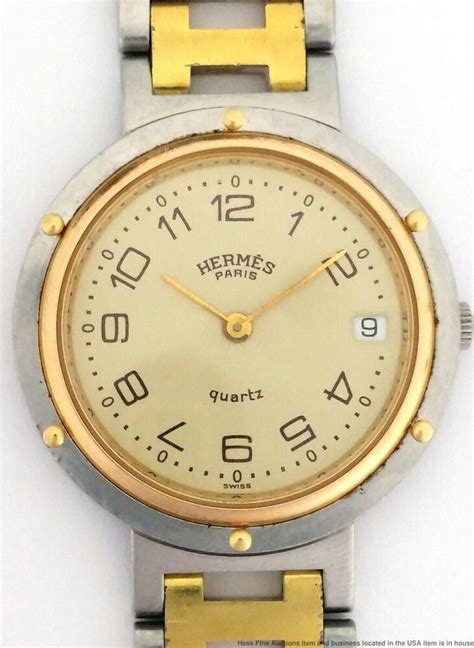 hermes silver chain watch mens vintage|Hermes watches for sale online.